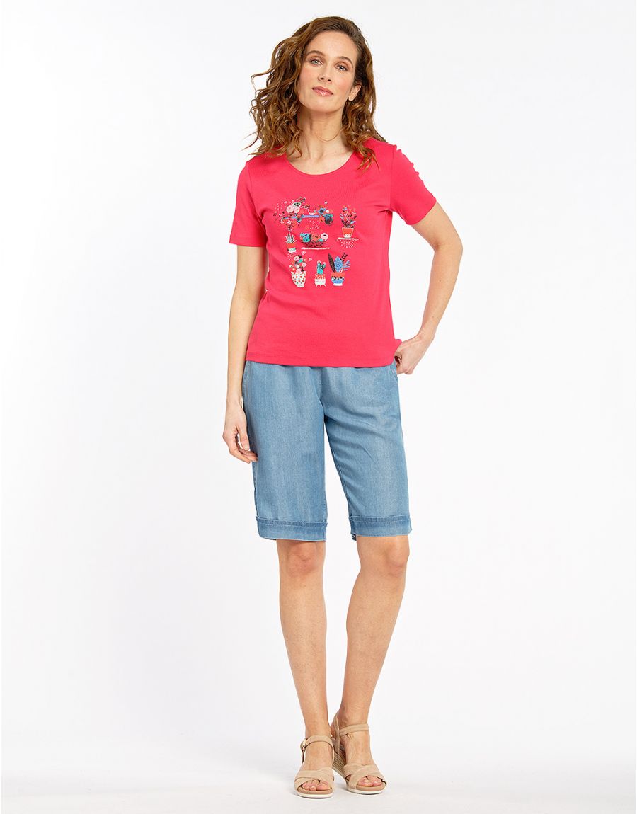 T-shirt fuchsia coton BIO