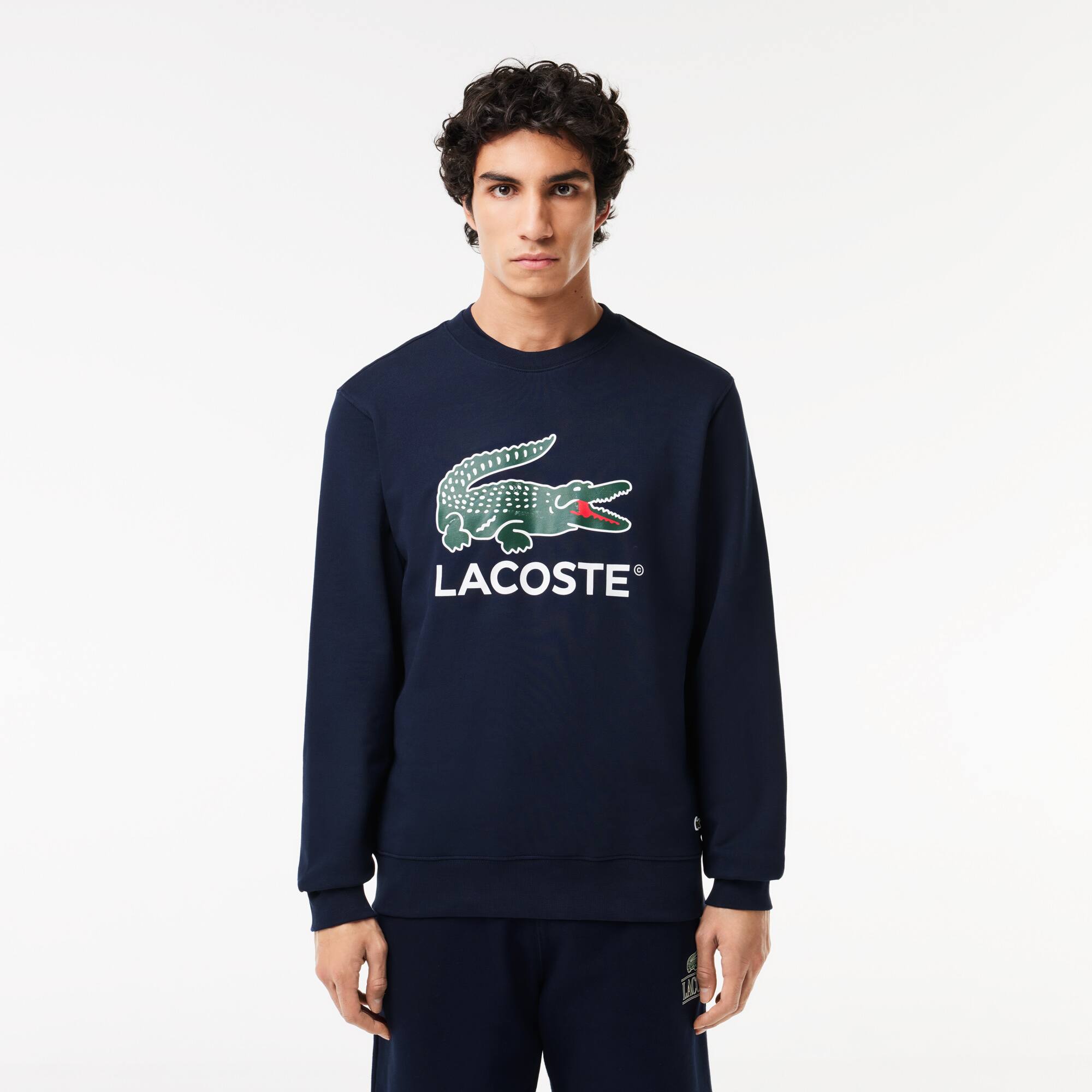 Sweatshirt classic fit en molleton de coton Sweatshirts - Bleu - Lacoste - Homme