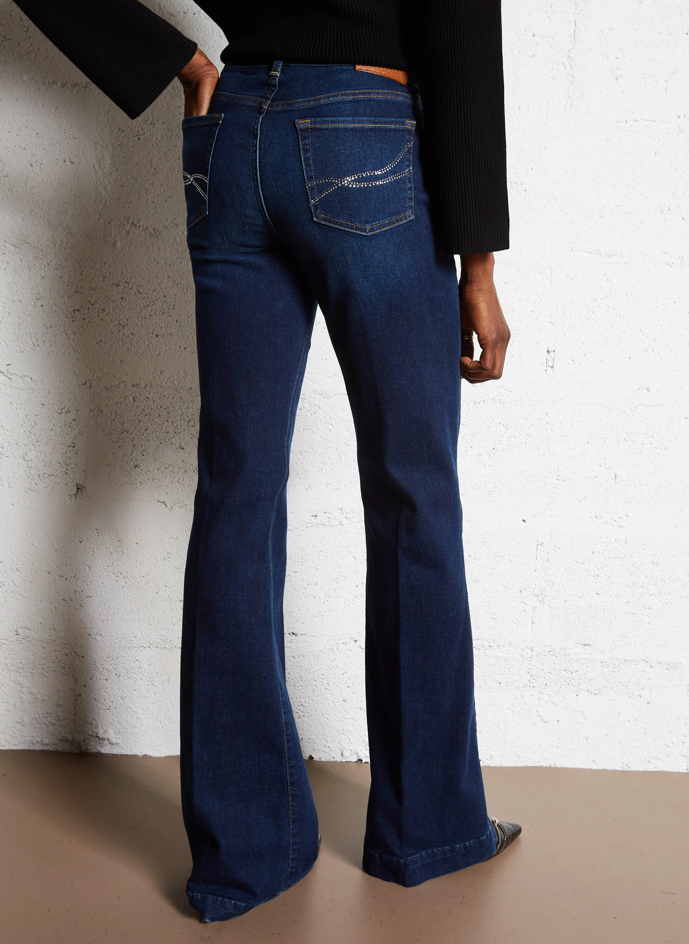 Jean patte d'eph en coton mélangé | Bleu