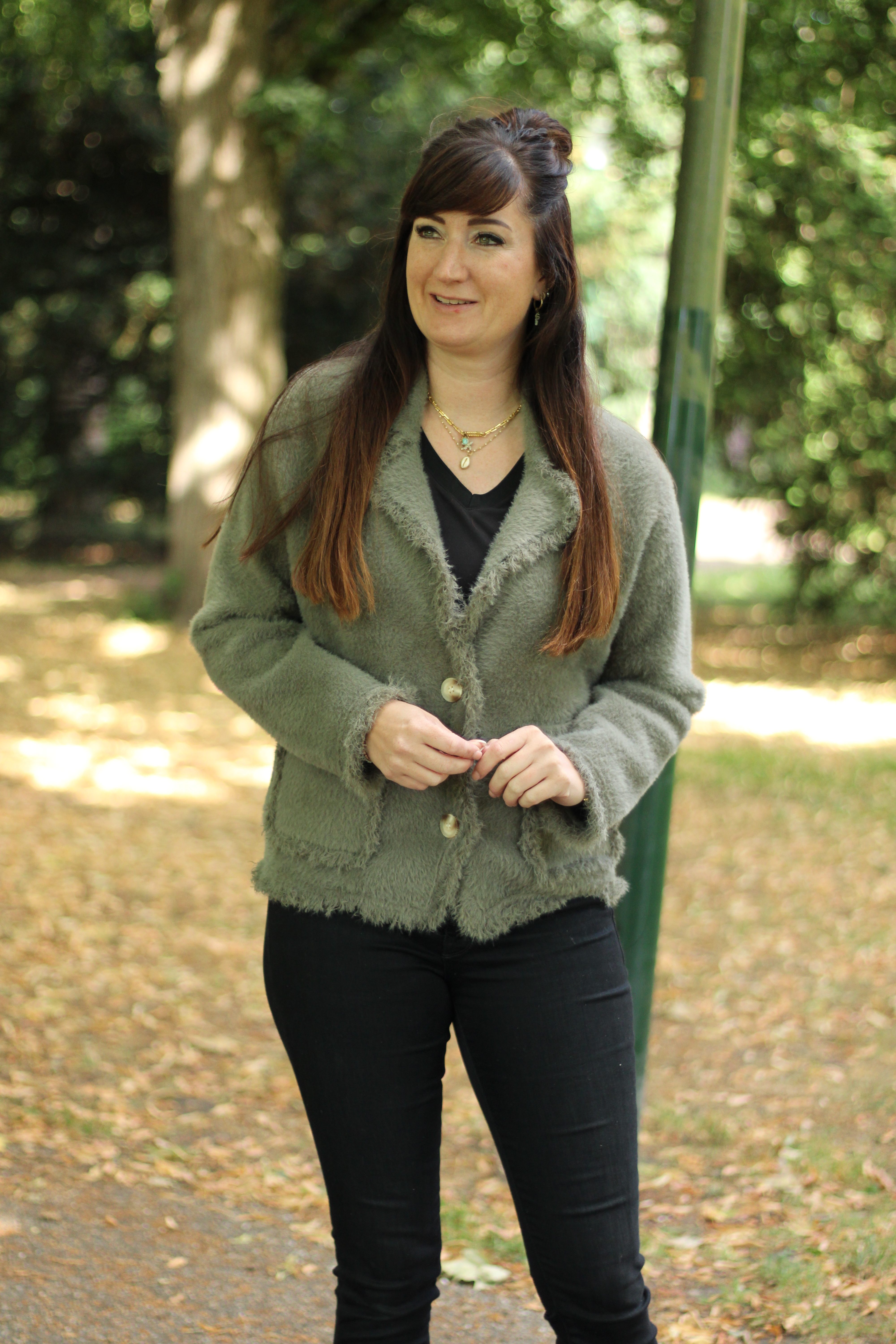 Rino & Pelle - Sena Cardigan With Fringes - Ash Green
