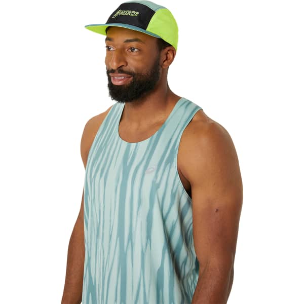 Casquette trail ASICS 5 PANEL CAP CELADON/SAFETY YELLOW