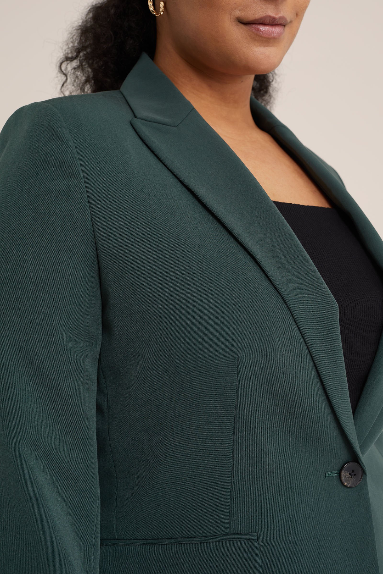 getailleerde blazer - Curve WE Fashion Donkergroen