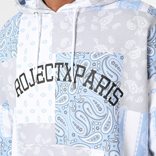 Sweat Capuche Bandana 2220140 Bleu Clair Blanc