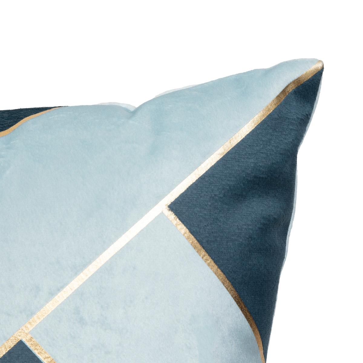 COUSSIN RAYE NELYA VELOURS BLEU 40X40CM