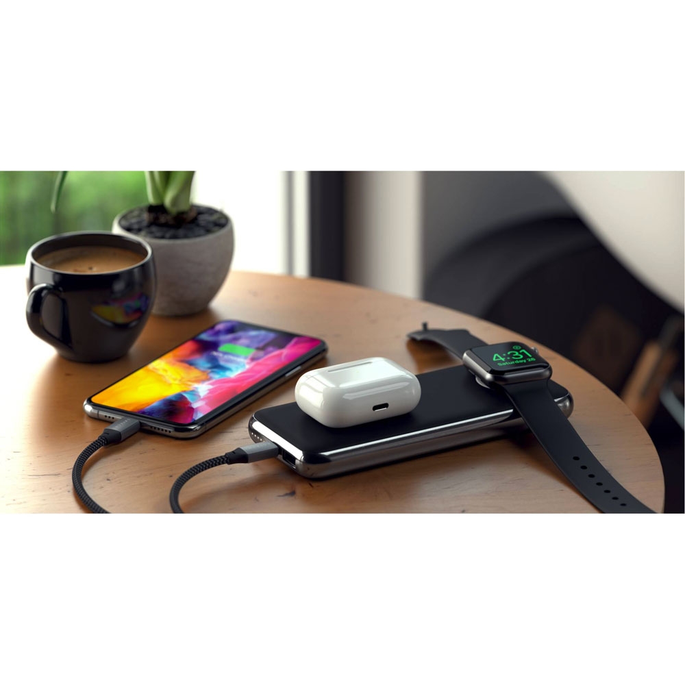 3in1 Quatro Powerbank 10000mAh Ladestation mit Magnet Dock Charger für Apple Watch (ST-UC10WPBM) - Schwarz