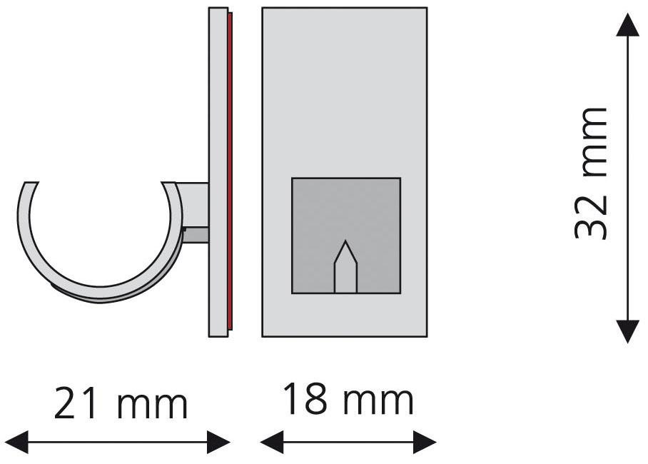 Liedeco Klebeträger für Cafehausstangen Ø 12 mm