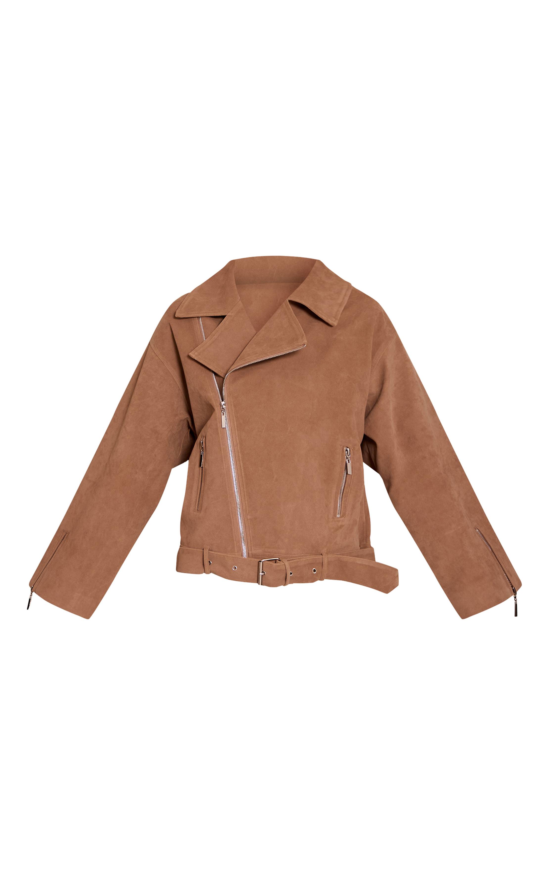 Camel Veste De Motard Oversize En Synthétique