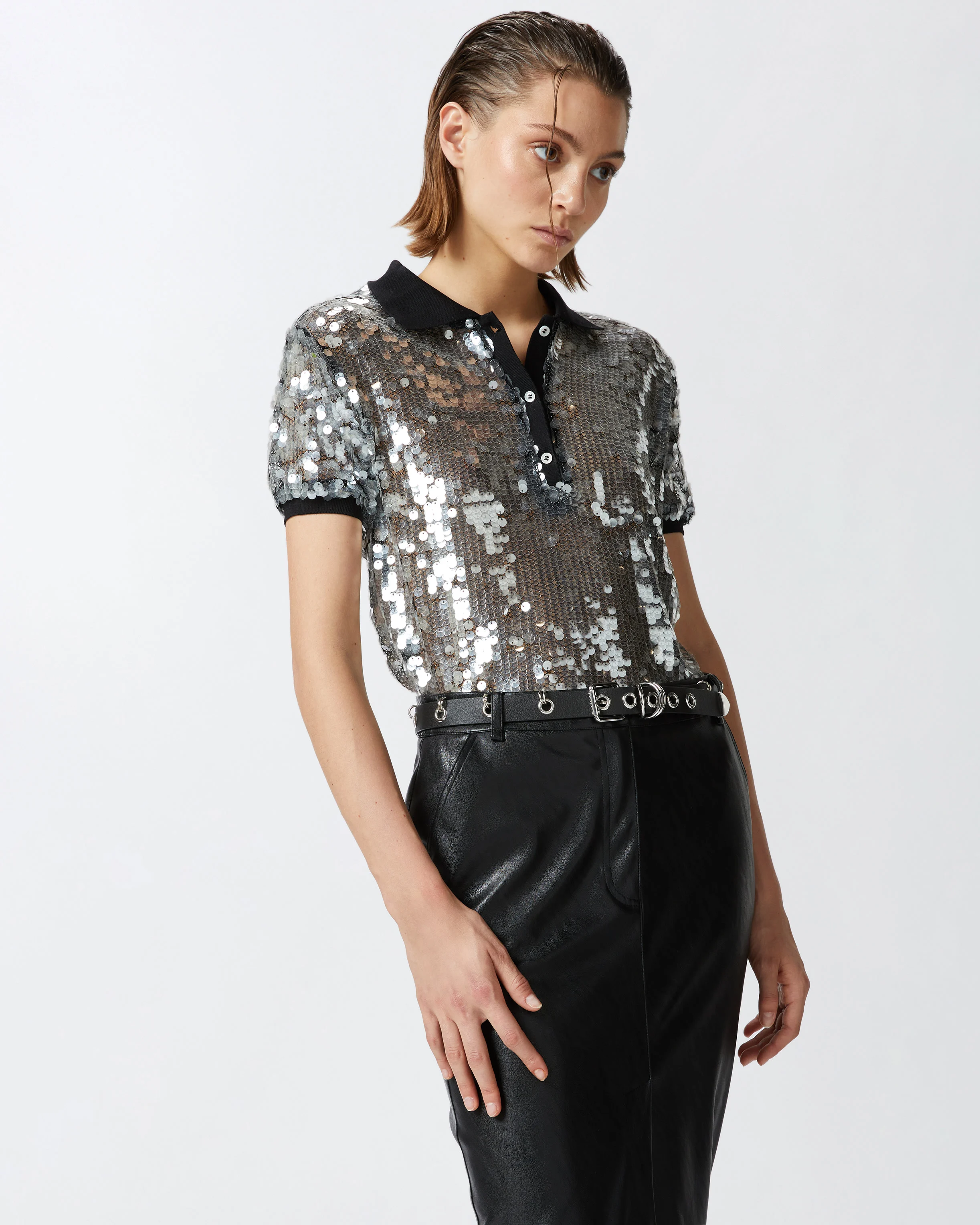 Polo à paillettes | Transparent