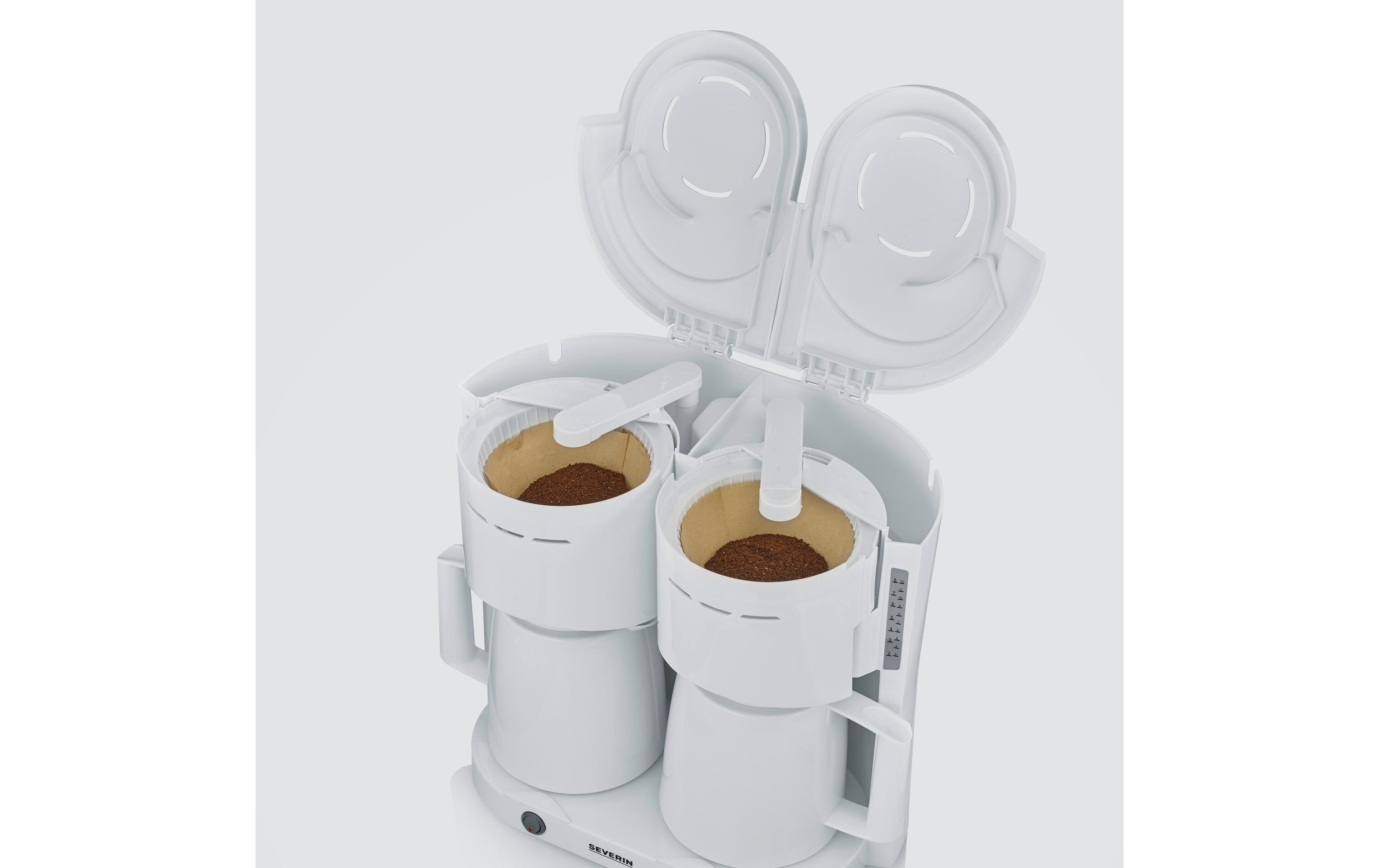 Filterkaffeemaschine KA 9314 WeissKaffeemaschine mit 2 Thermoskannen