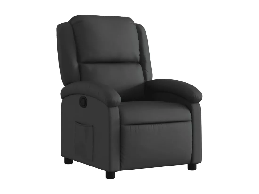 Fauteuil inclinable noir cuir véritable