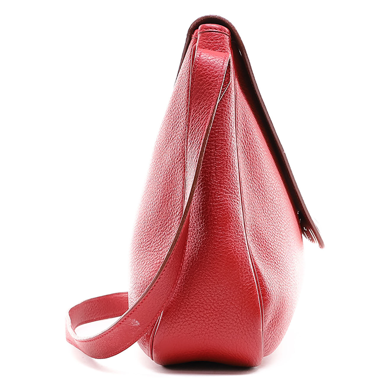 Hermès Sac bandoulière Christine en Cuir bordeaux - État correct - L.33 cm