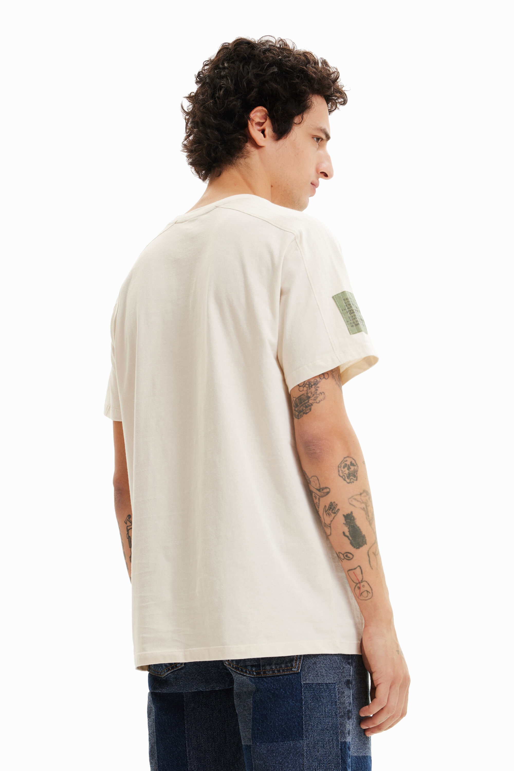 T-shirt uni brodé