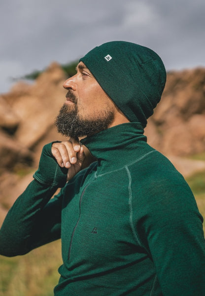 MERINOULD BASELAYER HALF-ZIP BLUSE TIL MÆND