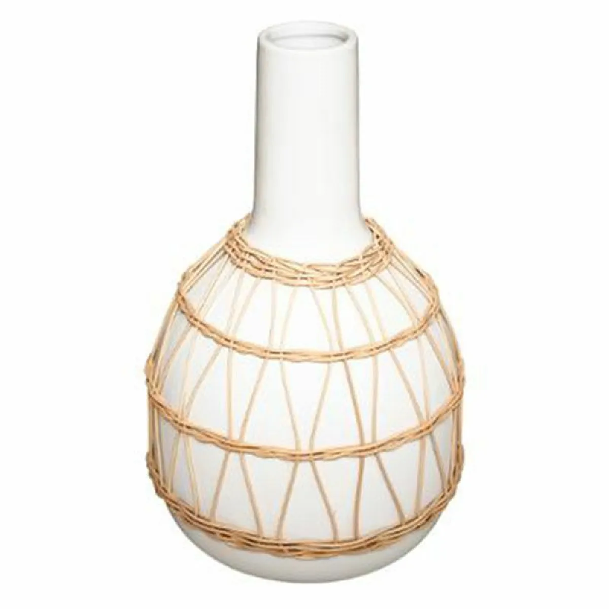 Vase Rotin Design Blanc