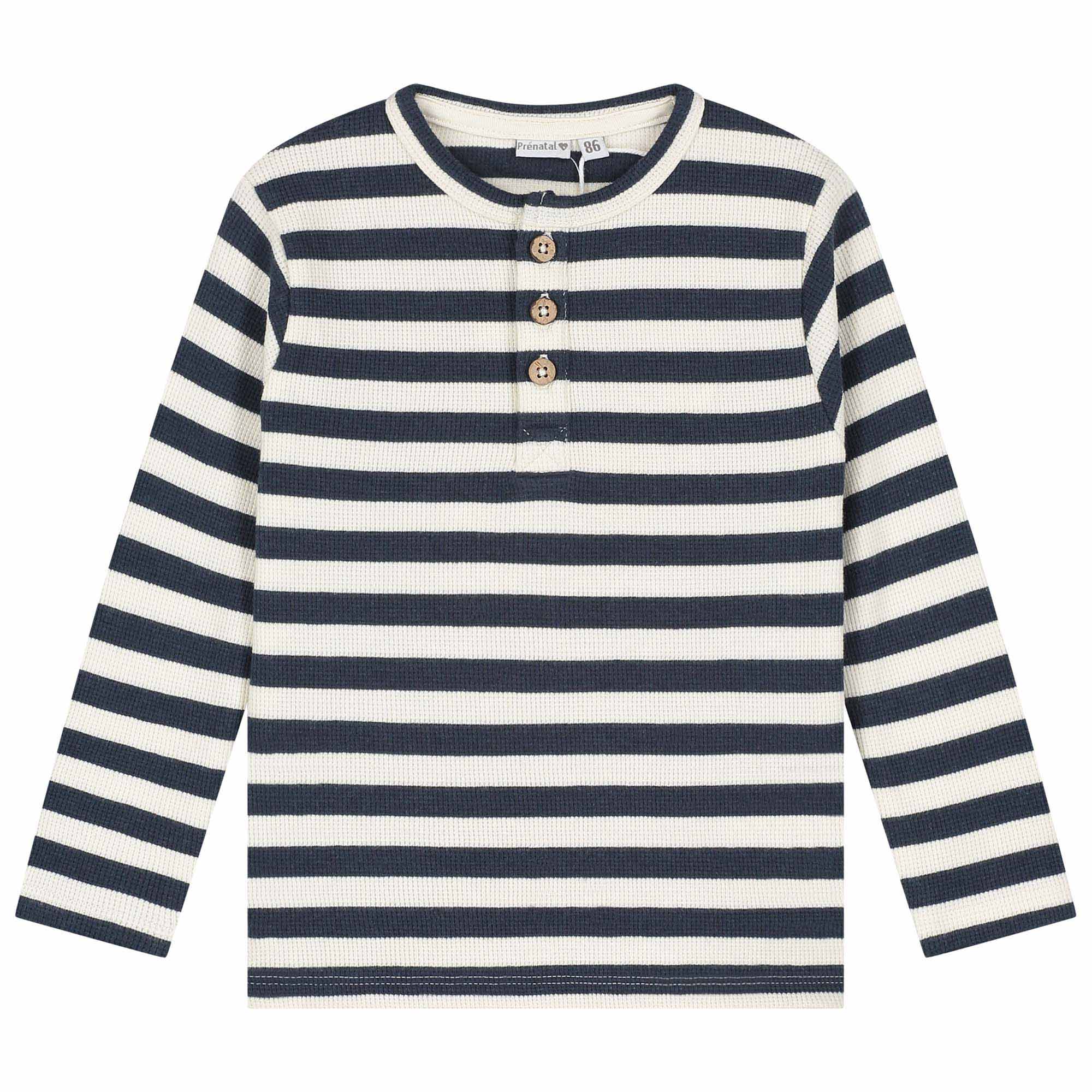 Prénatal baby shirt lange mouwen strepen blauw