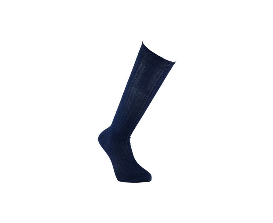 Chaussettes hautes homme fil d’Écosse Marine