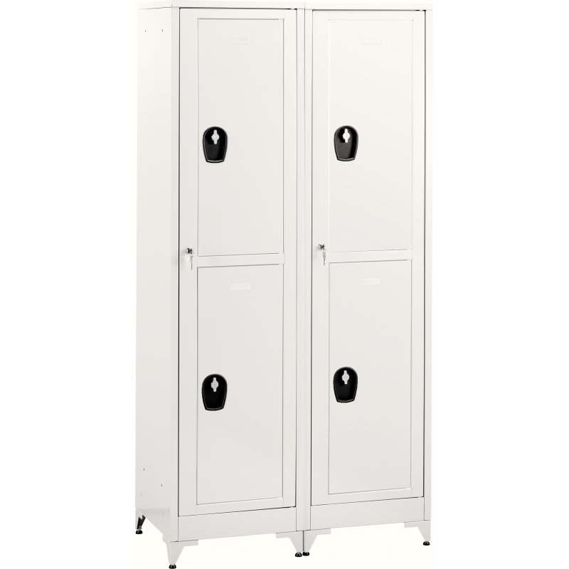 Vestiaire sur pied avec casiers visitables - démontable - 2 colonnes 4 portes