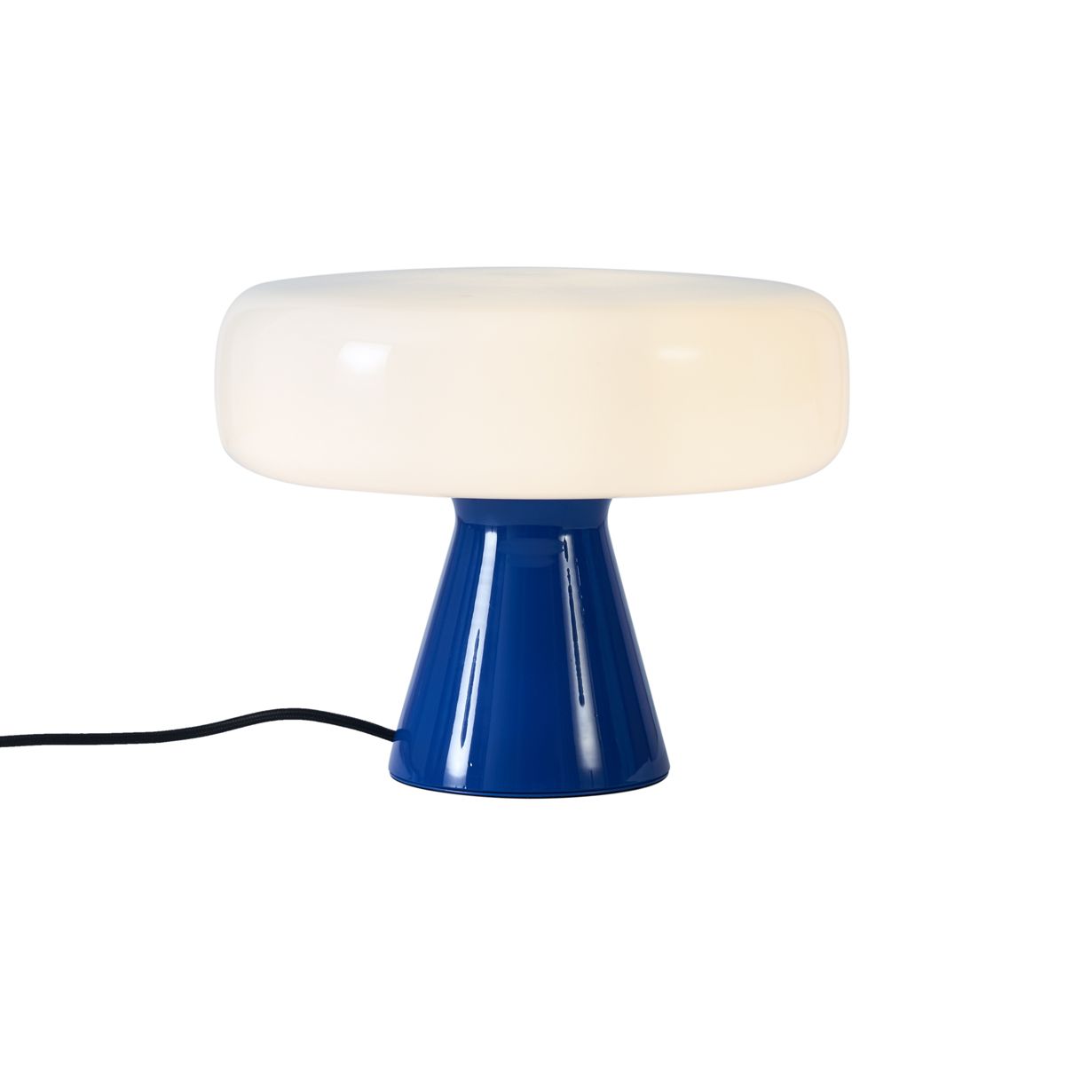 Retro tafellamp blauw met wit - Knop