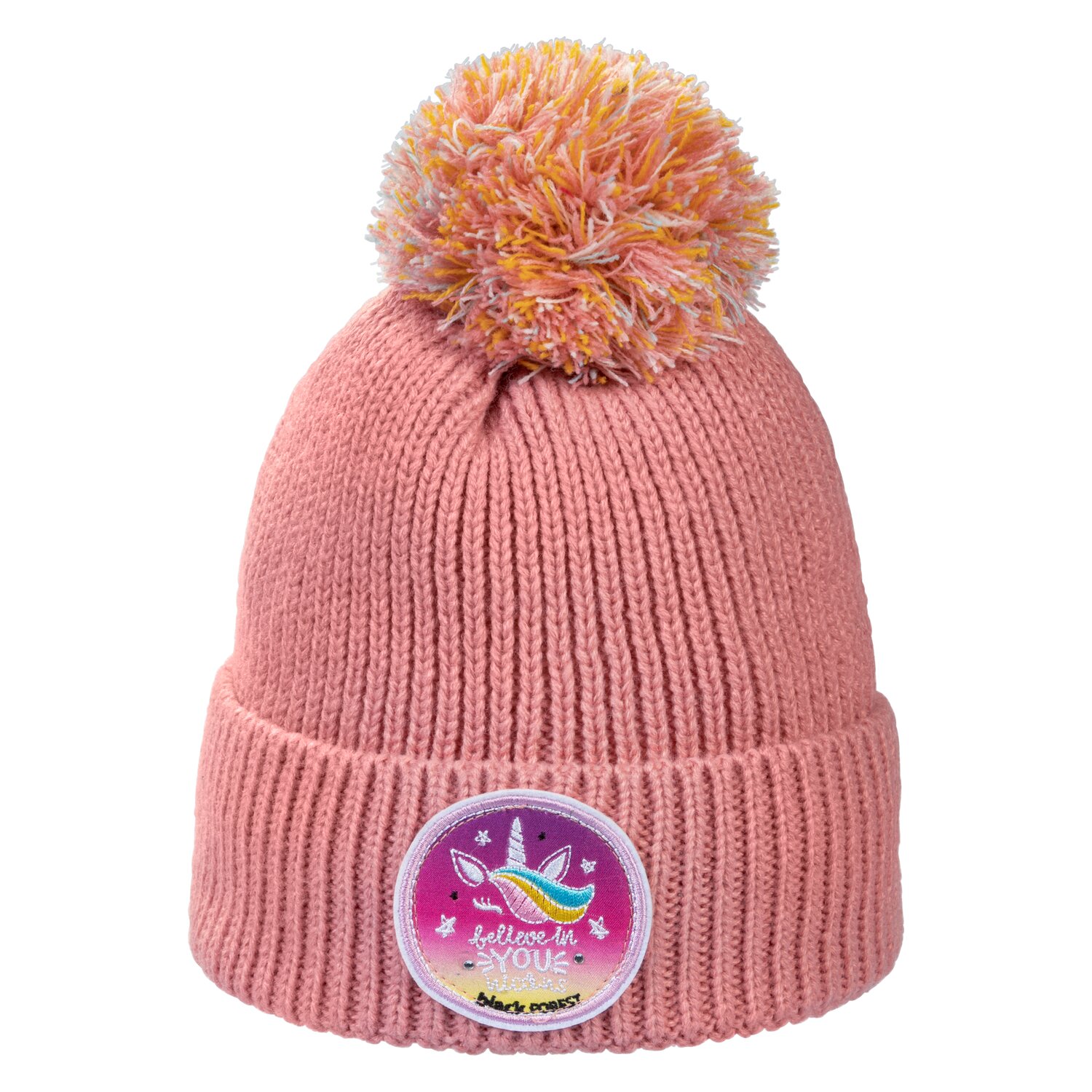black forest Mütze mit Einhornemblem  - rosé - Einheitsgröße