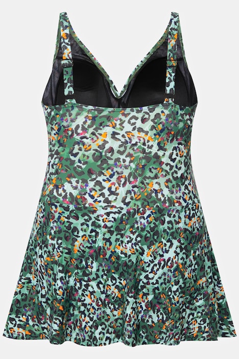 Badekleid, Leomuster, Softcups, Wickeloptik