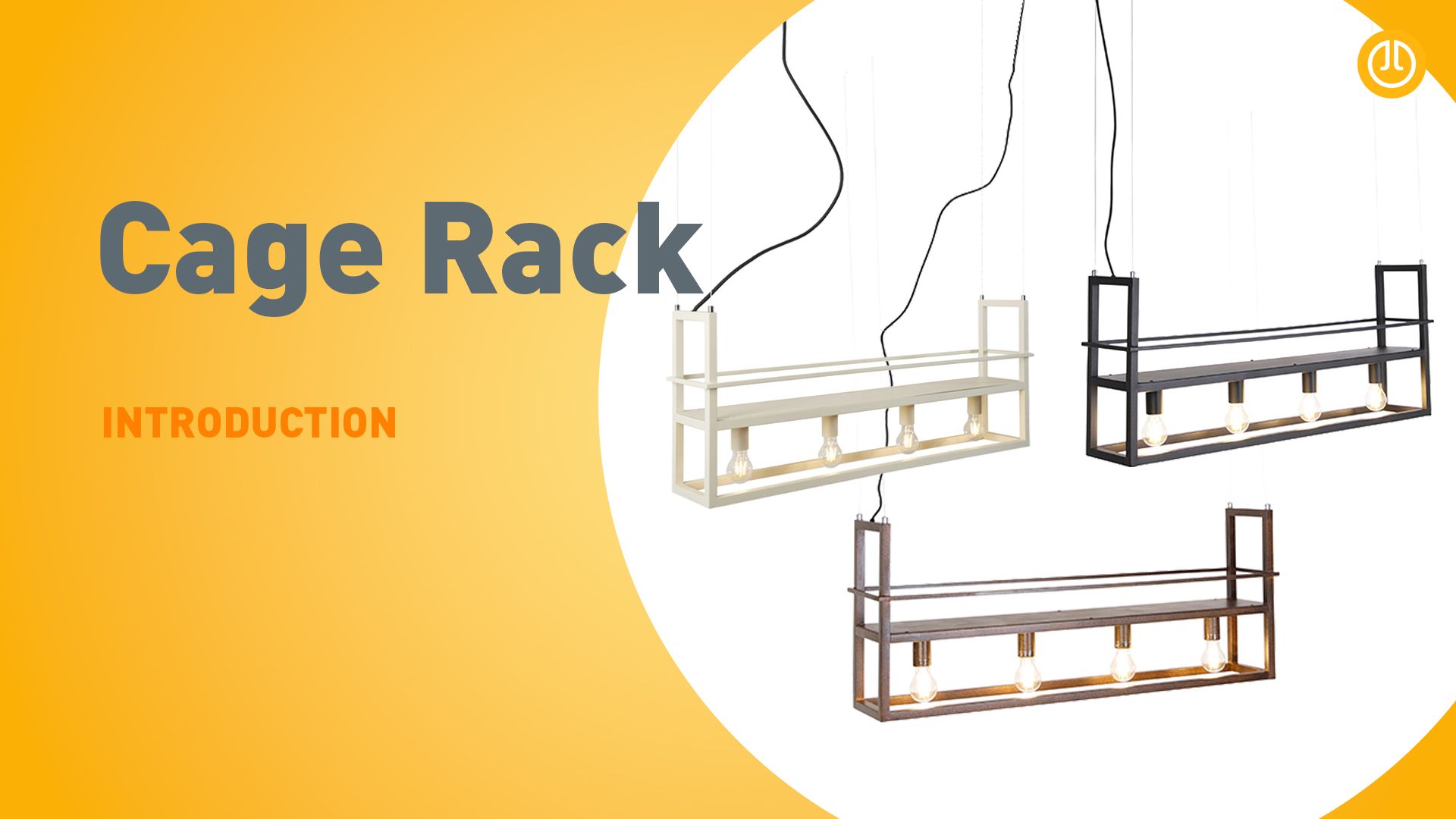 Industriële hanglamp roestbruin met rek 4-lichts - Cage Rack