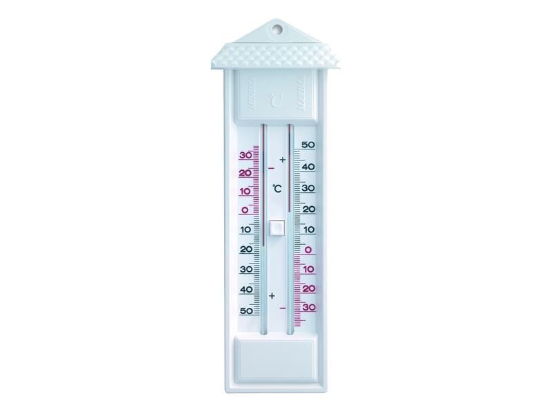 TFA Dostmann Thermometer Maxima-Minima, Weiss Analoges Innen- und Aussenthermometer