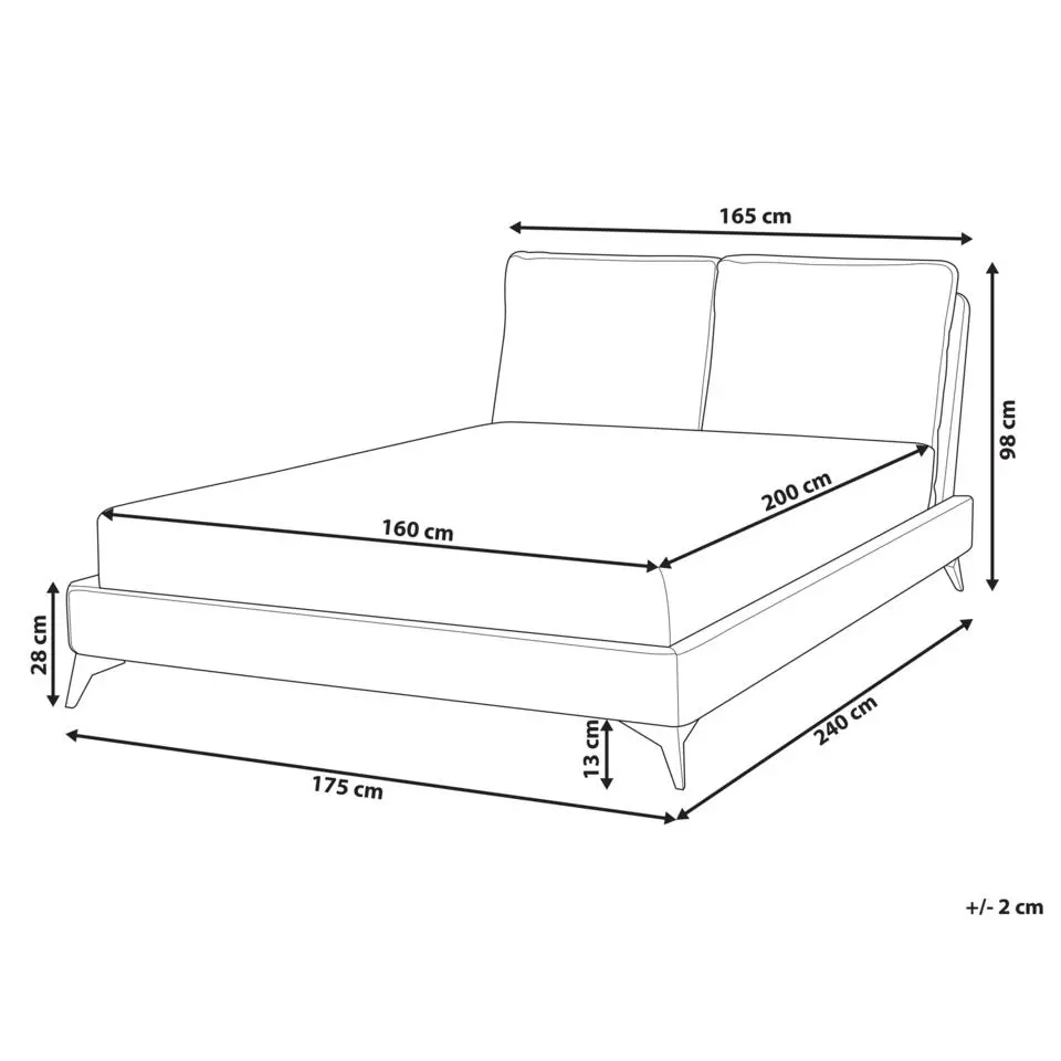 MELLE - Tweepersoonsbed - Beige - 160 x 200 cm - Bouclé