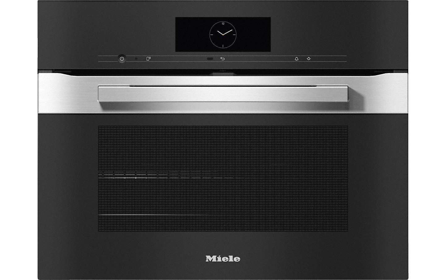 Einbaudampfbackofen H 7840 BP Edelstahl/Schwarz A+<br>Einbaubackofen mit Speisenthermometer, Klimagaren- und Pyrolyse-Funktion