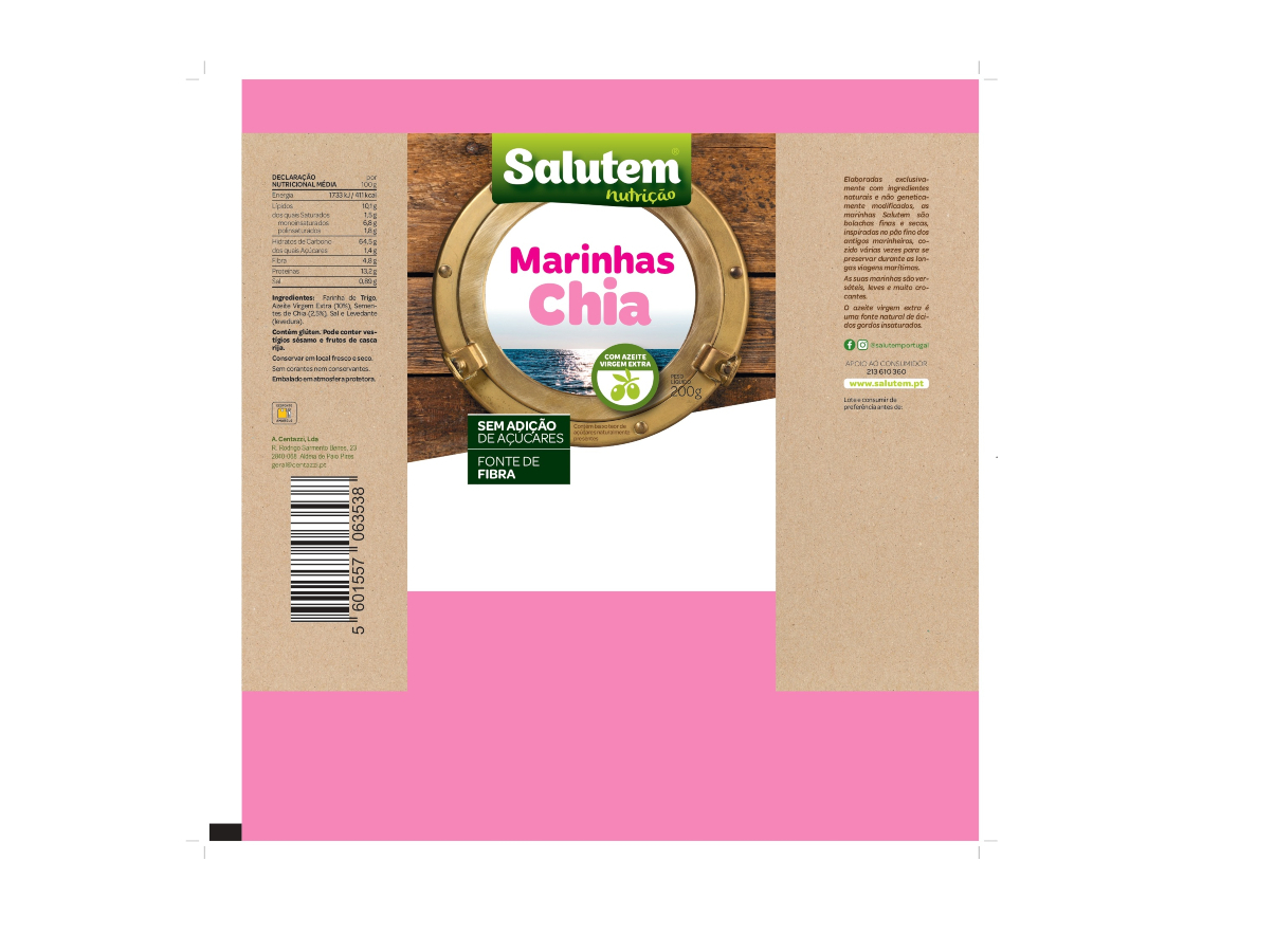 BOLACHAS SALUTEM MARINHAS CHIA 200G