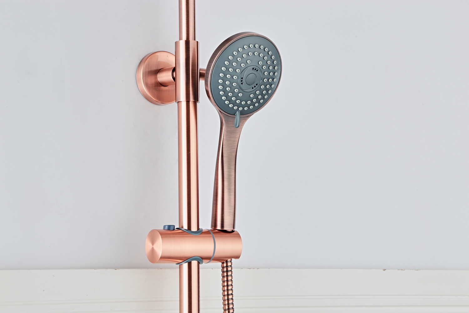 Saniclear Copper opbouw regendouche 20cm met thermostaatkraan en 3 standen handdouche koperkleurig