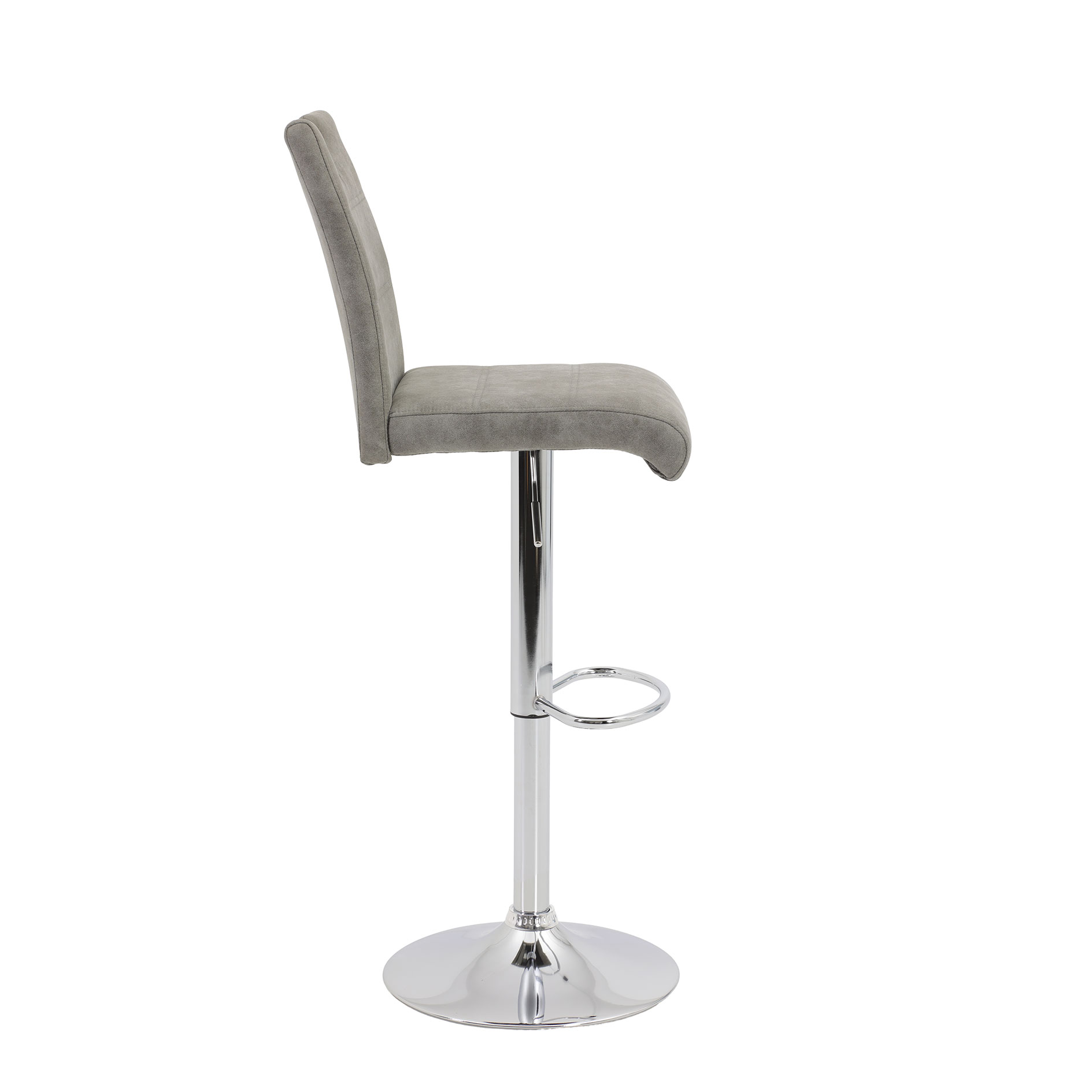 Barhocker - Vintage grau - Microfaser - höhenverstellbar