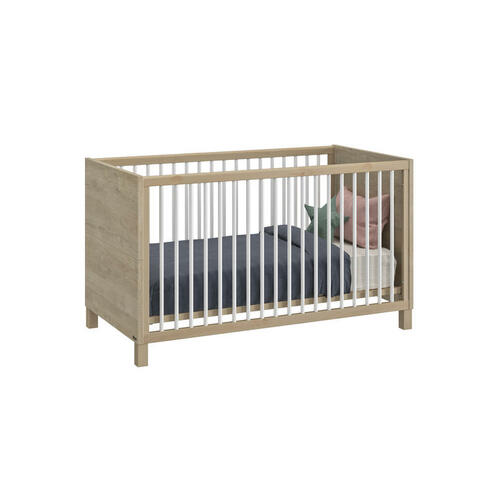 Lit Achille 70x140 cm Chêne Blond et Blanc - GALIPETTE