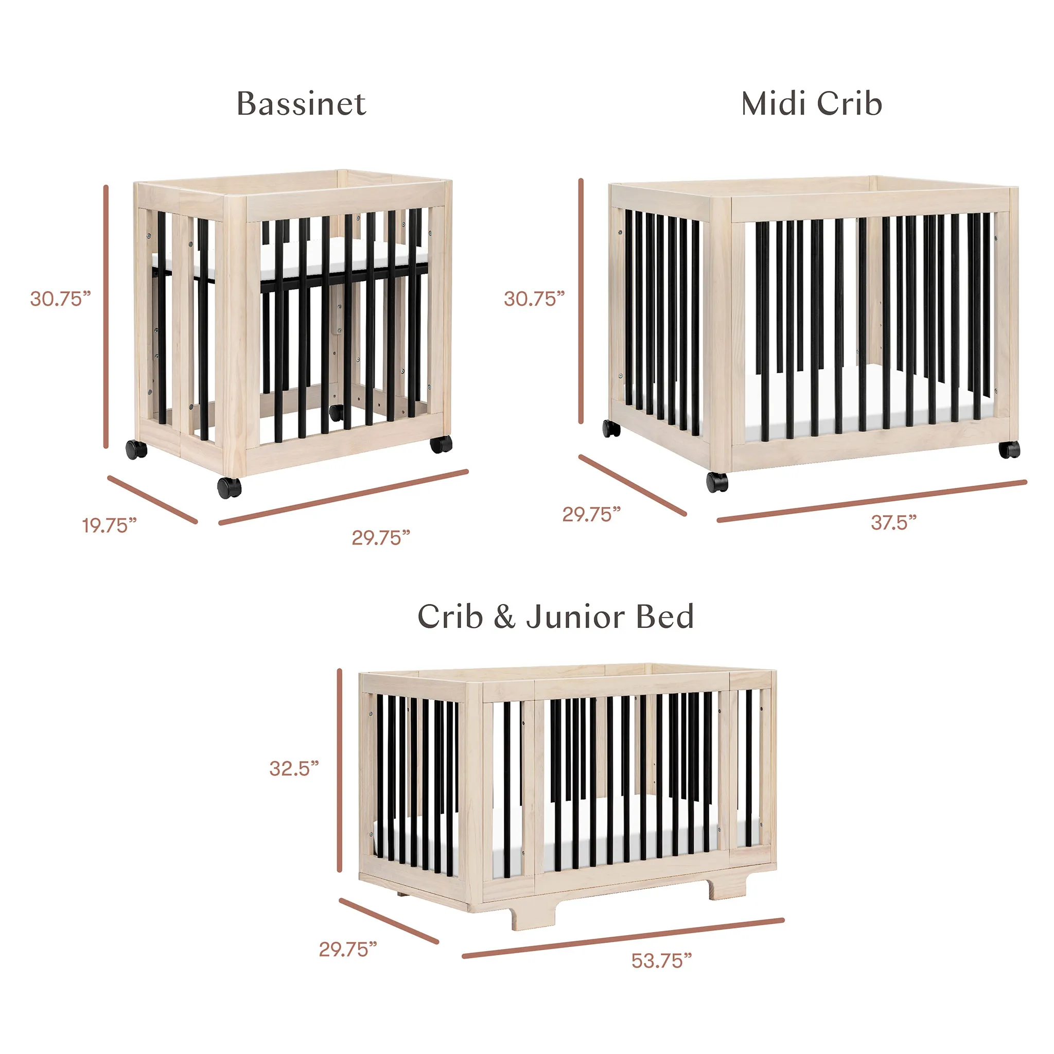 Babyletto Couchette Convertible 8 en 1 Yuzu - Naturel Lavé  Noir