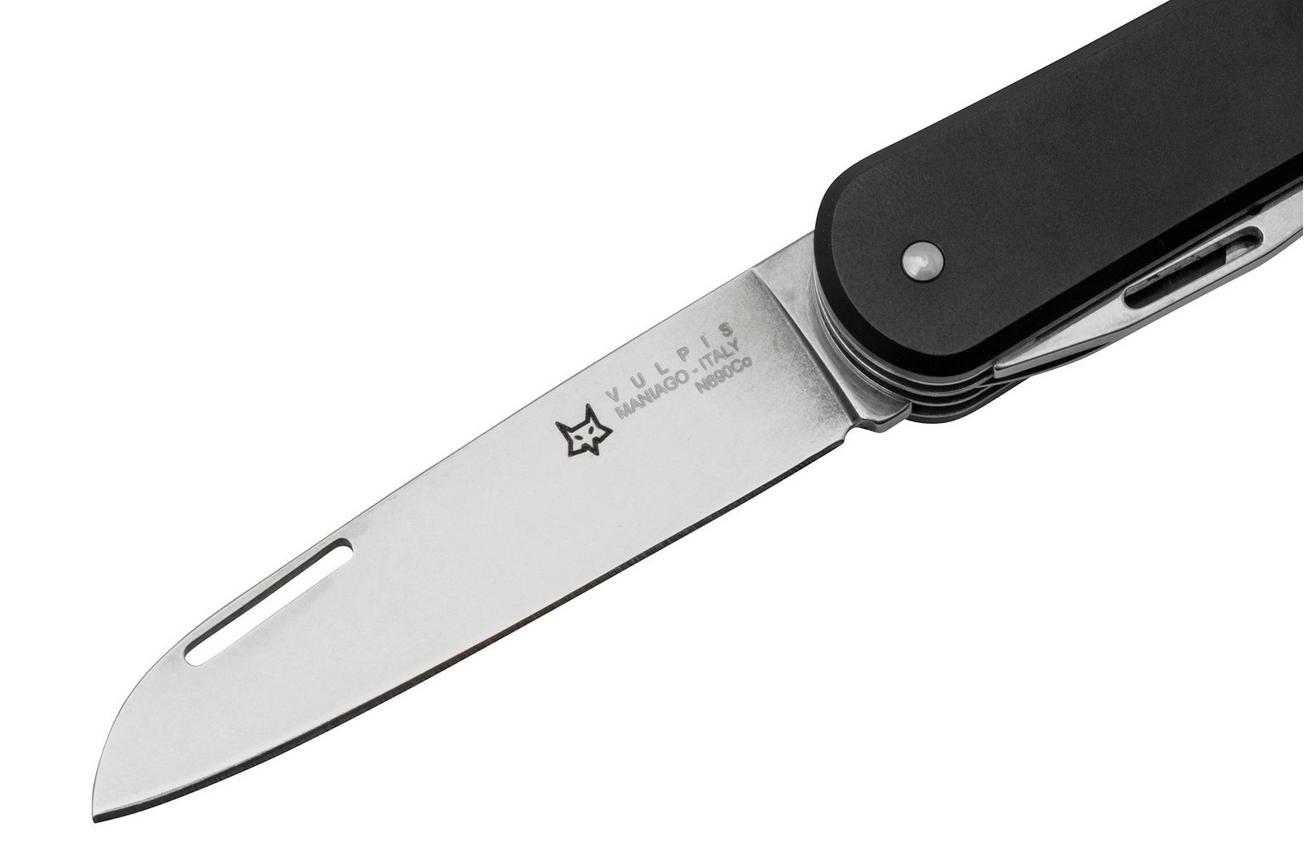 FOX Vulpis 4-Tools FX-VP130-F4BK, N690Co, Aluminium Black, Zwitsers zakmes