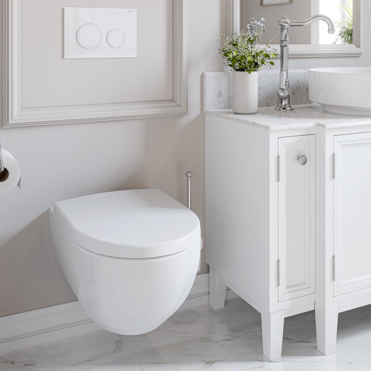 Geberit Tropea hangend randloos toilet met softclose zitting wit glans