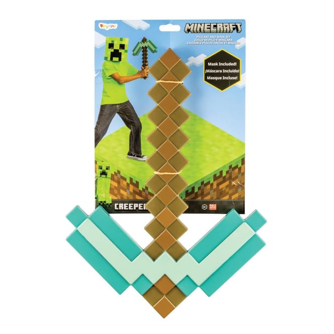Minecraft - Spielset - Spitzhacke und Creeper Maske