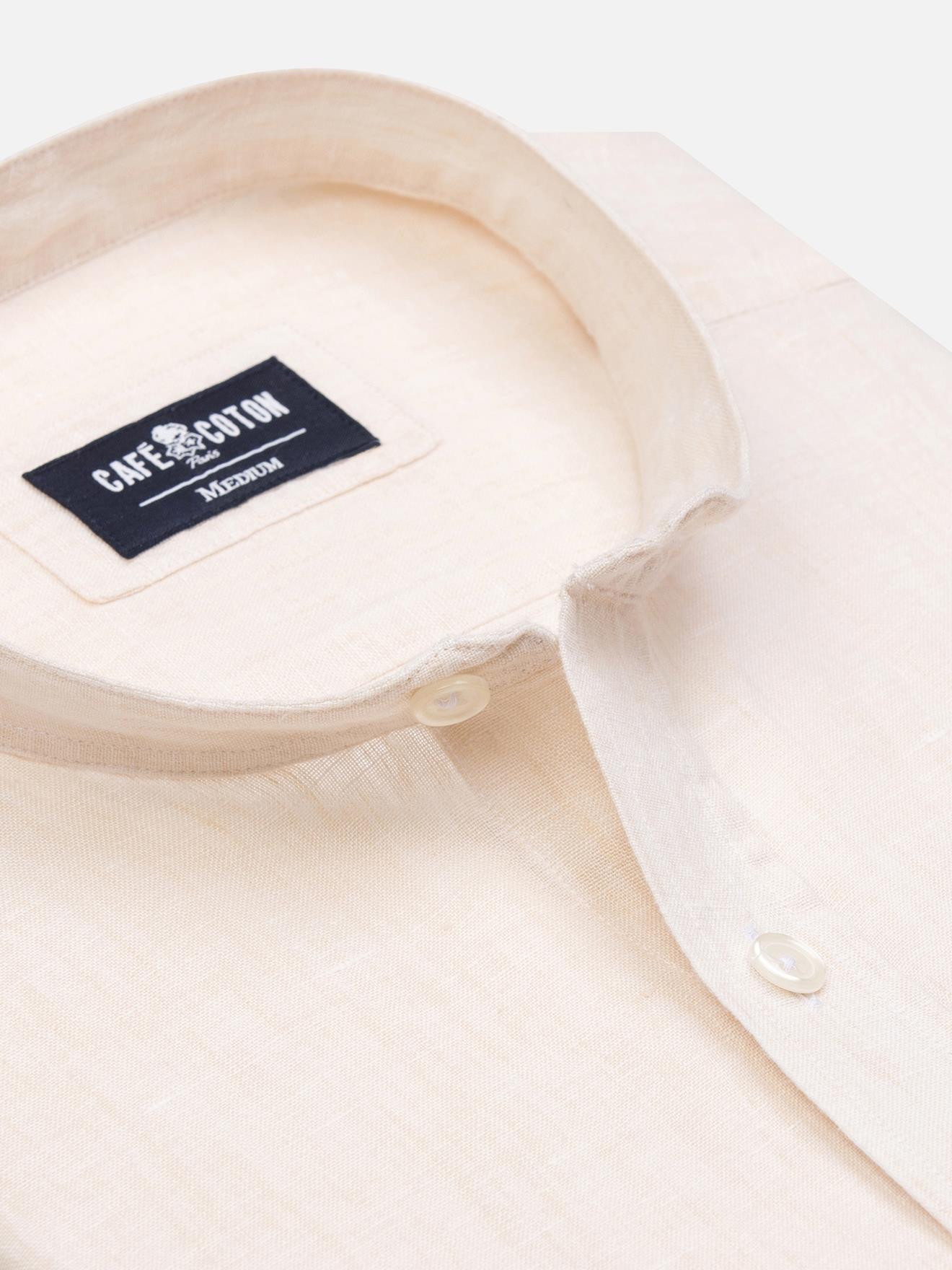 Chemise cintrée Olaf en lin sable