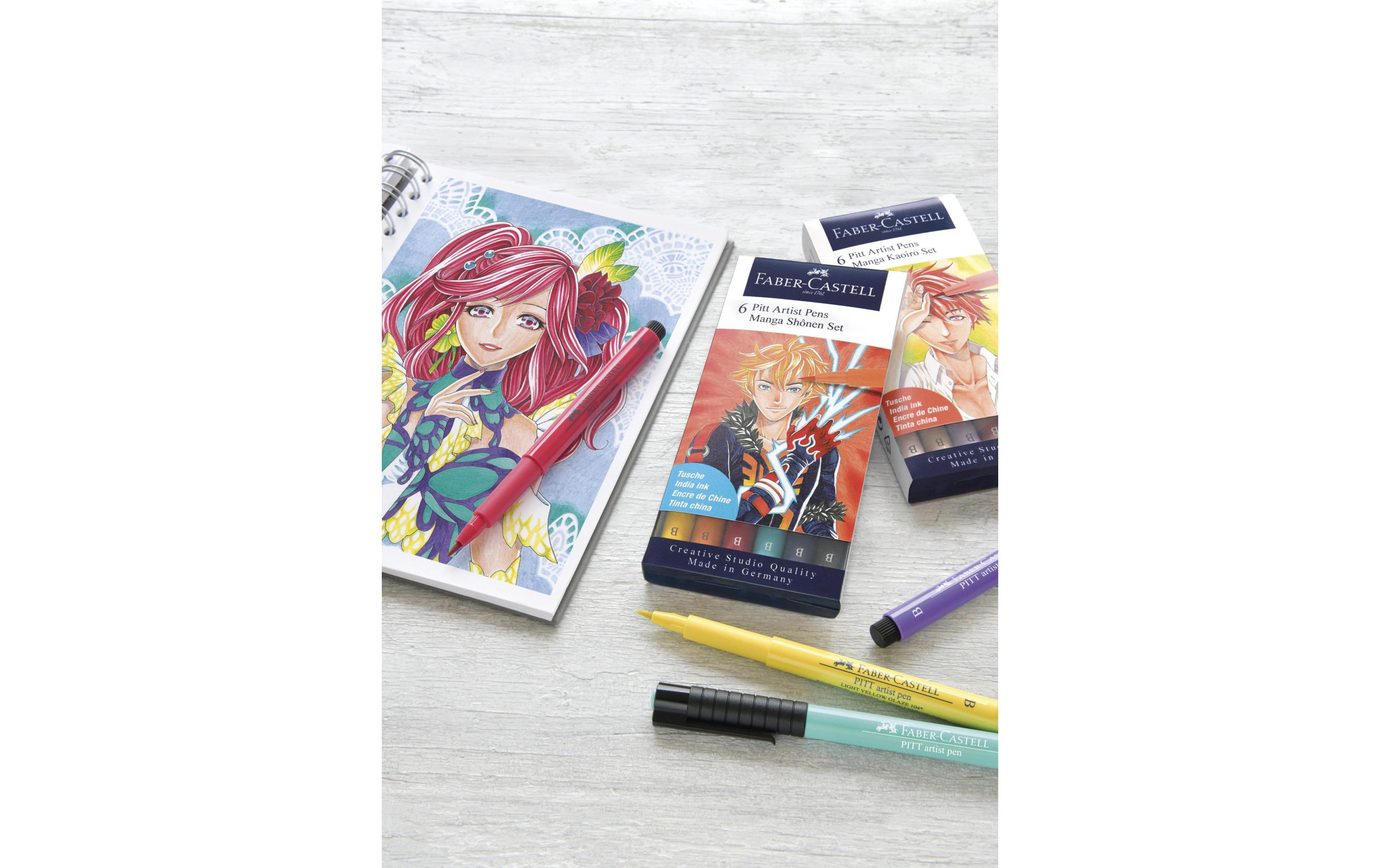 Tuschestift PITT Artist Pen Manga Shôjo 6 StückPen Manga 6er Etui