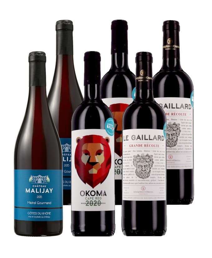 Best-sellers 100% rouges - 6 bouteilles