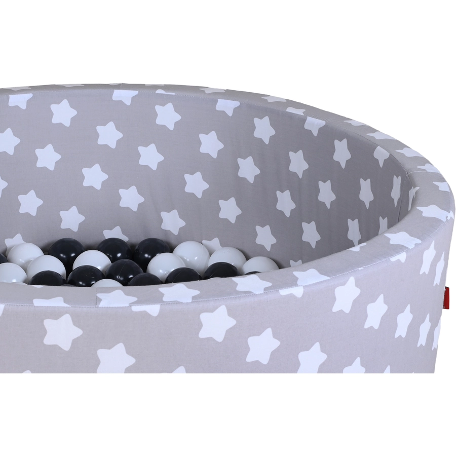 knorr toys® Bällebad soft - Grey white stars - 100 balls greycreme grau