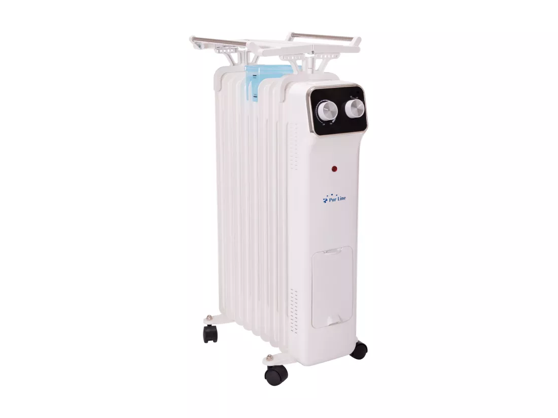 Radiateur d'huile blanc avec réservoir d'humidification