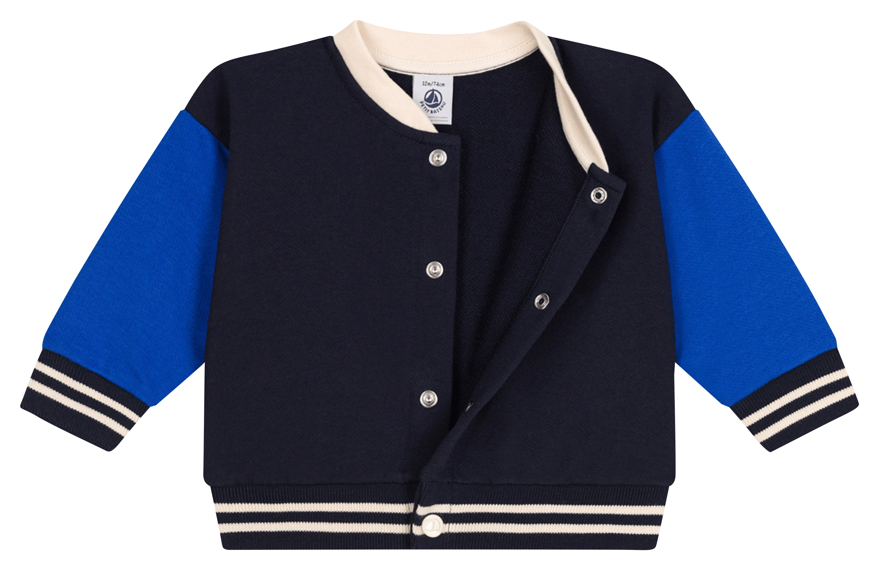 Veste col teddy ample en coton | Bleu
