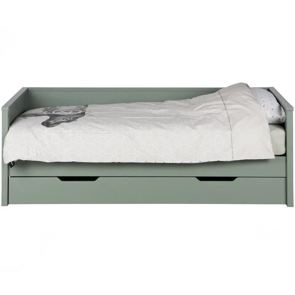 WOOOD Nikki Bedbank Incl Bedlade - Grenen - Groen - 208x100
