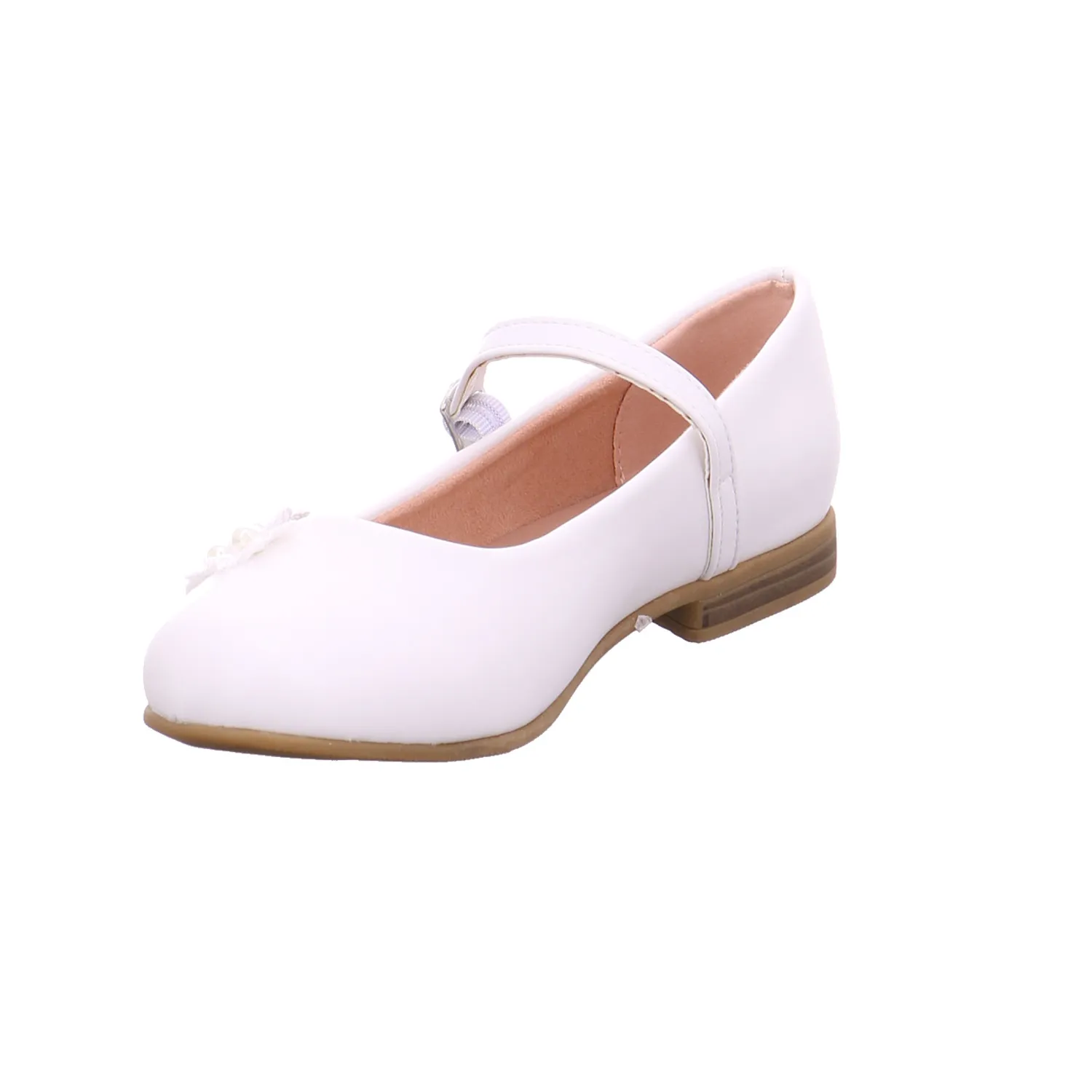 INDIGO Mädchen-Ballerina Weiss Lederimitat  Festlicher Sommerschuh