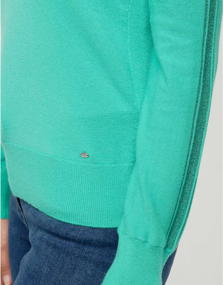 Pull vert menthe col polo
