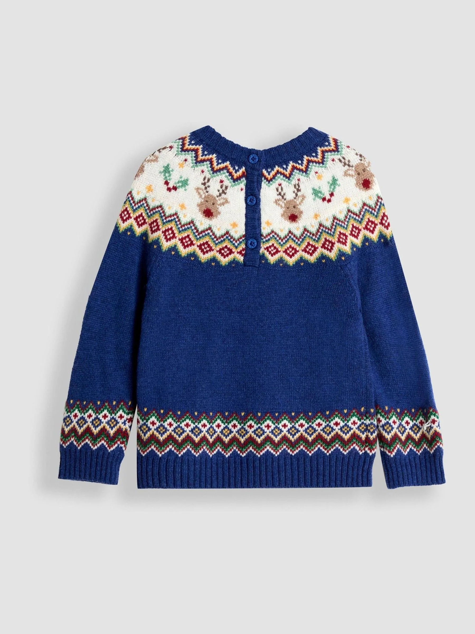 Jojo Maman Bébé kersttrui met fairislepatroon