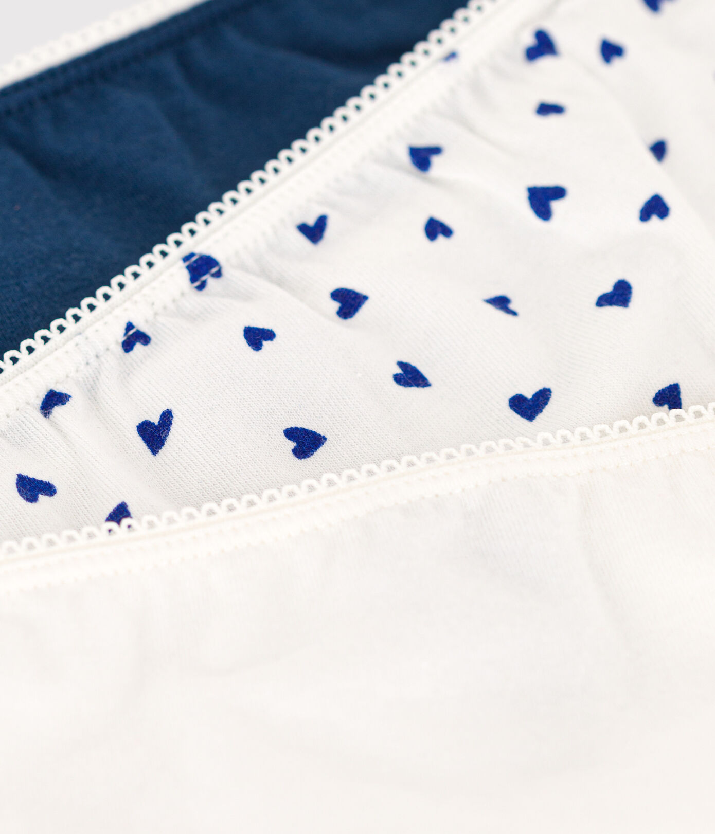 Lot de 3 culottes cœur en coton et élasthanne fille