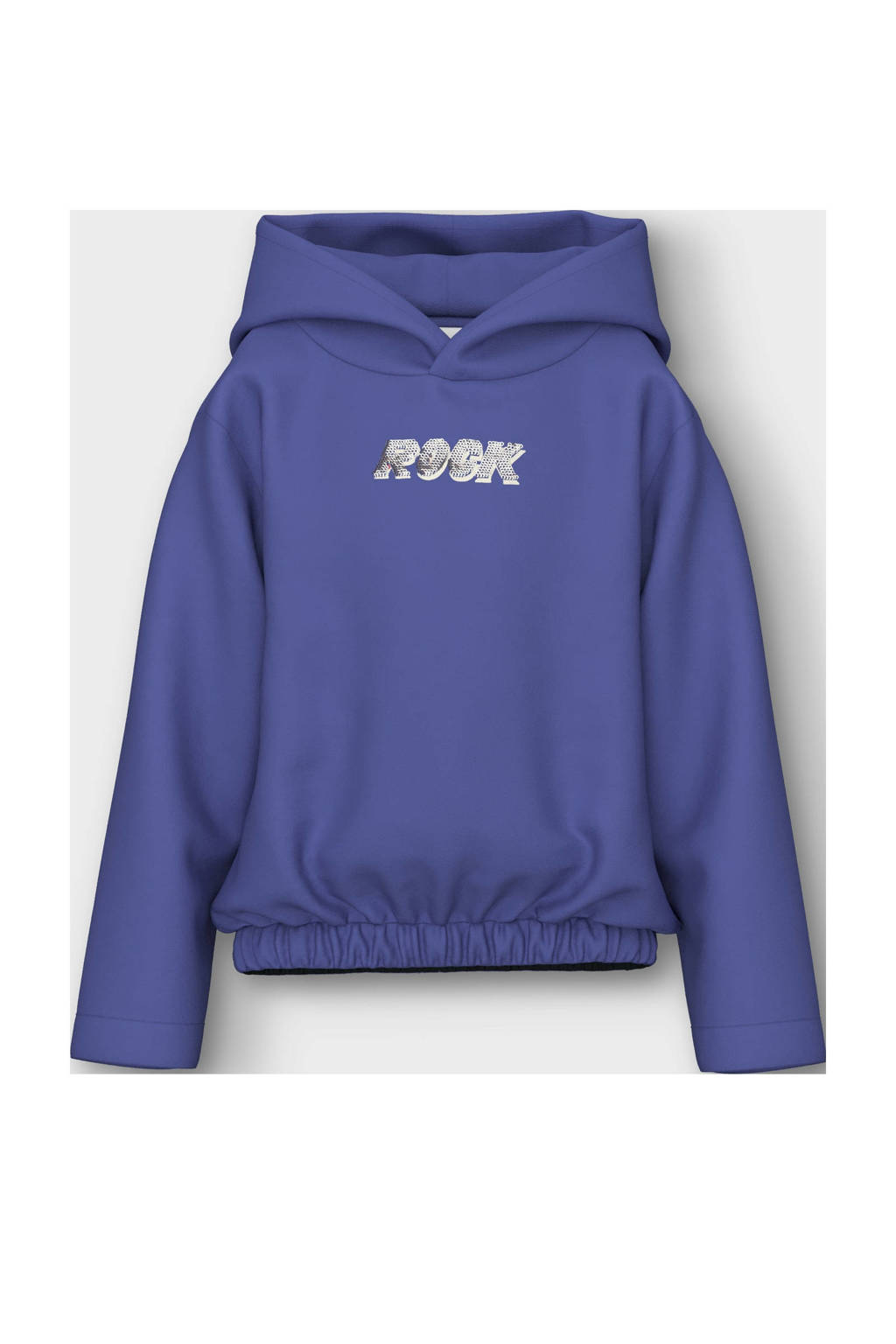 NAME IT hoodie NKFOLANJA met printopdruk en pailletten blauw