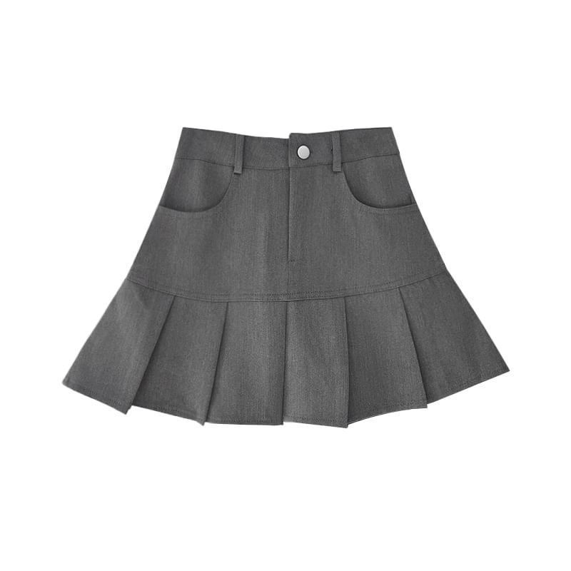 Shira - Hoge taille geplooide minirok