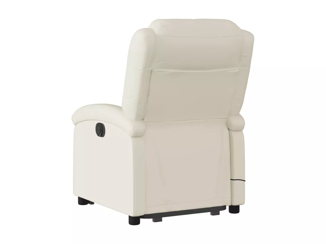 Fauteuil inclinable massant Crème Similicuir